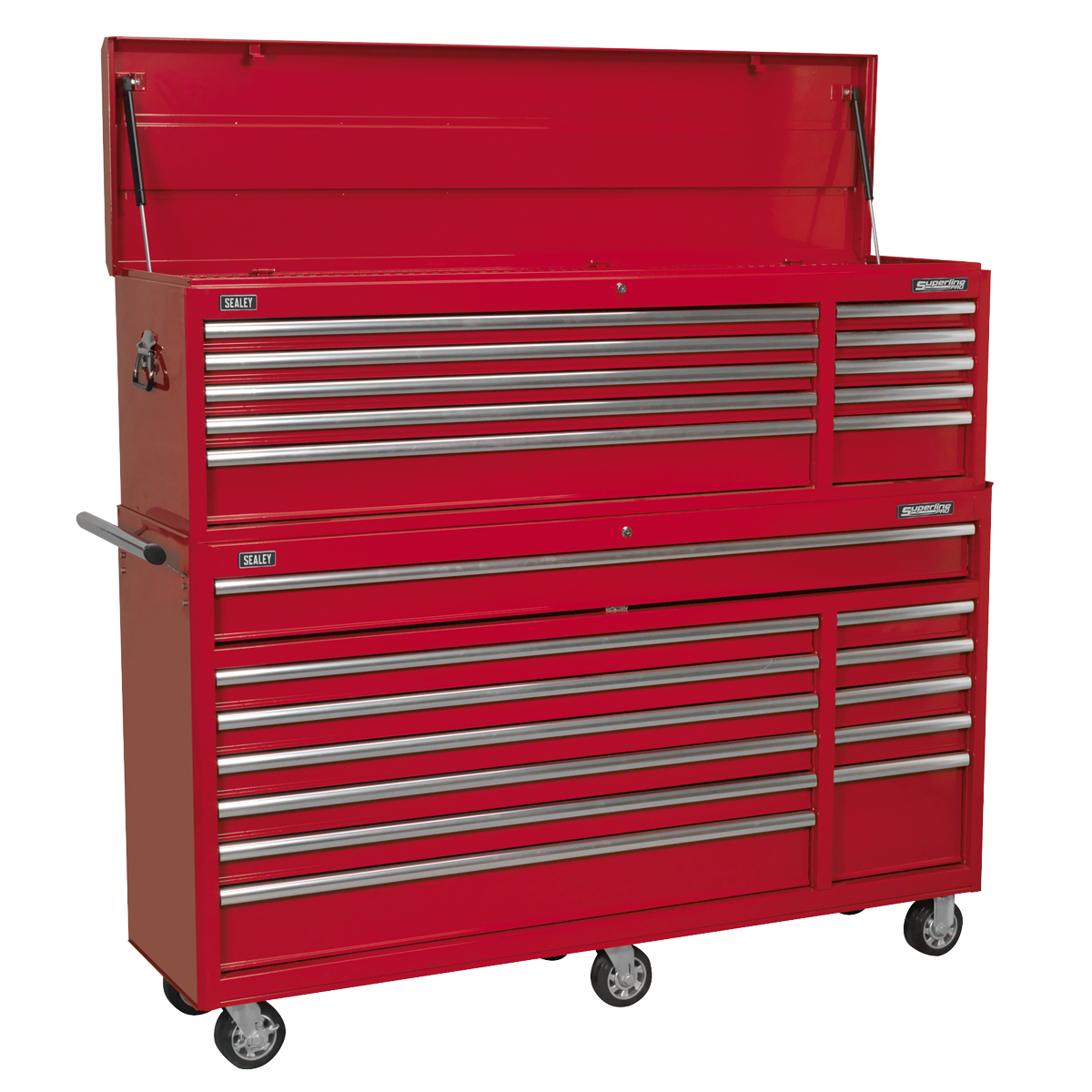 Topchest & Rollcab Combination 23 Drawer with Ball-Bearing Slides - Red