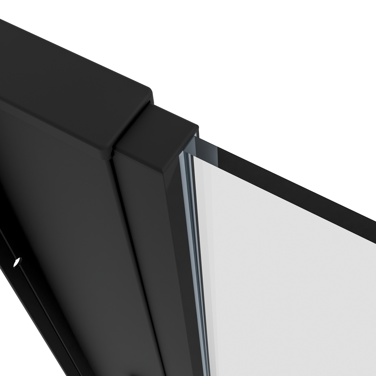 Side Panel for Sliding Shower Doors, 6mm Tempered Glass - Black