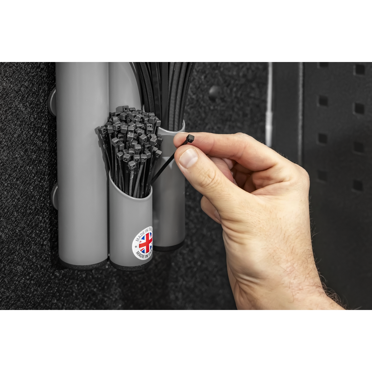 Large Magnetic Cable Tie Holder - Grey