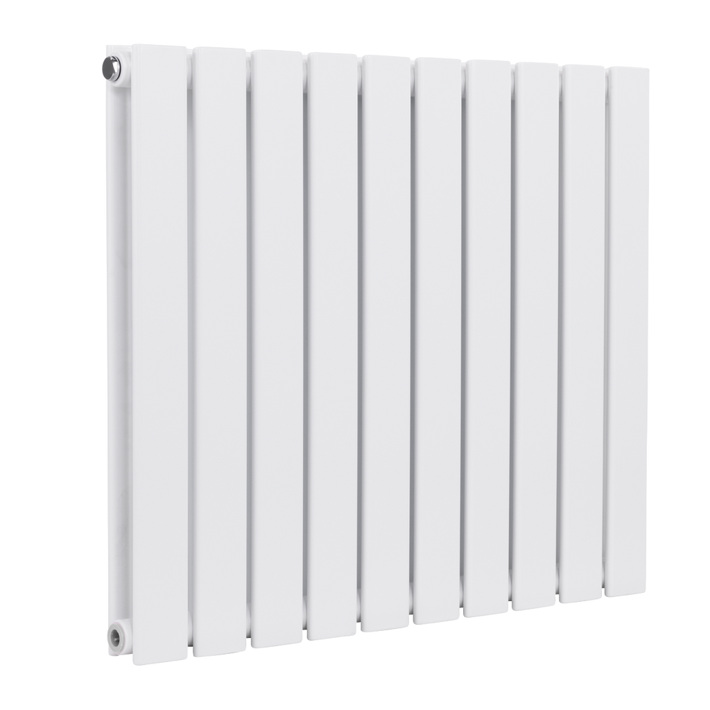 Baridi Horizontal Radiator Contemporary Double Flat Panel Design 600 x 700mm - White
