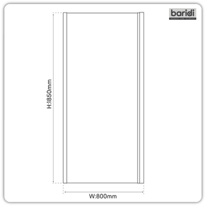 Side Panel for Sliding Shower Doors, 6mm Tempered Glass - Black