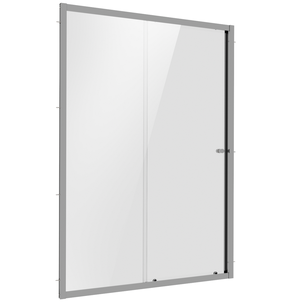 Sliding Shower Door 1200 x 1850mm, 6mm Tempered Glass, Reversible - Chrome