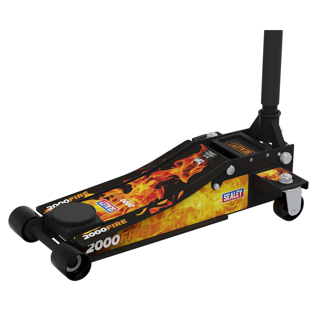 Low Profile Custom Trolley Jack with Rocket Lift, 2 Tonne, Black (2000CB)