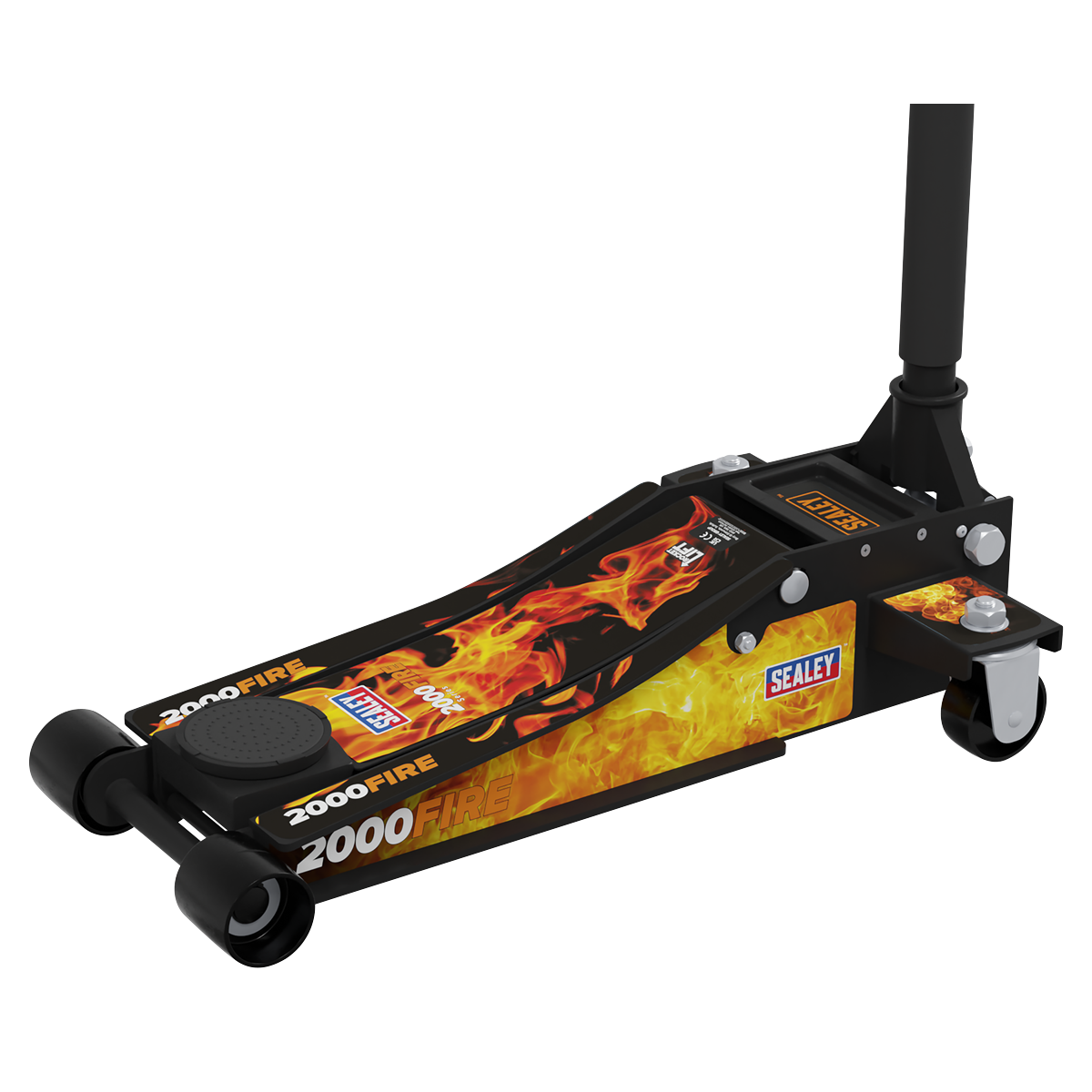 Low Profile Custom Trolley Jack with Rocket Lift, 2 Tonne, Black (2000CB)