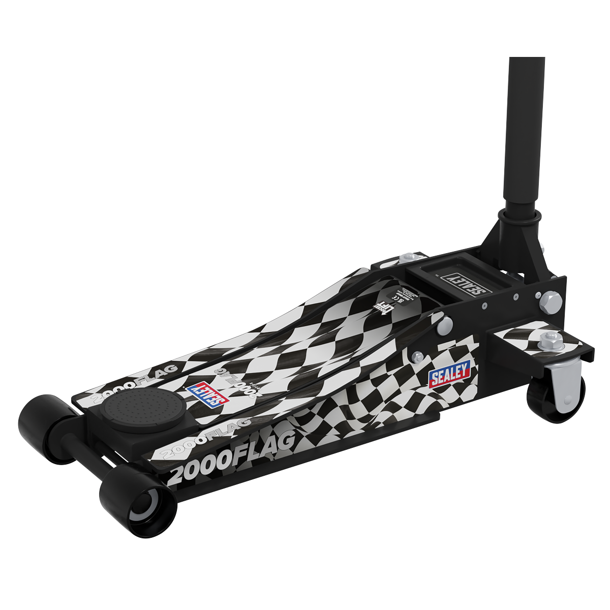 Low Profile Custom Trolley Jack with Rocket Lift, 2 Tonne, Black (2000CB)