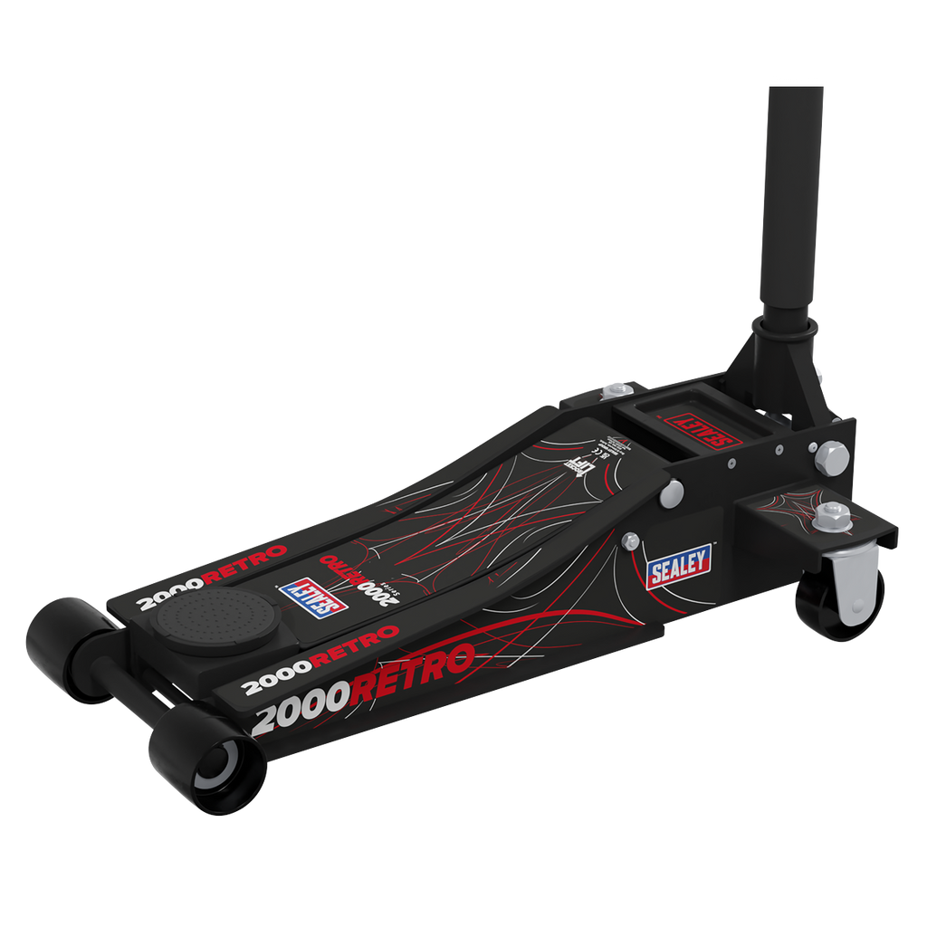 Low Profile Custom Trolley Jack with Rocket Lift, 2 Tonne, Black (2000CB)