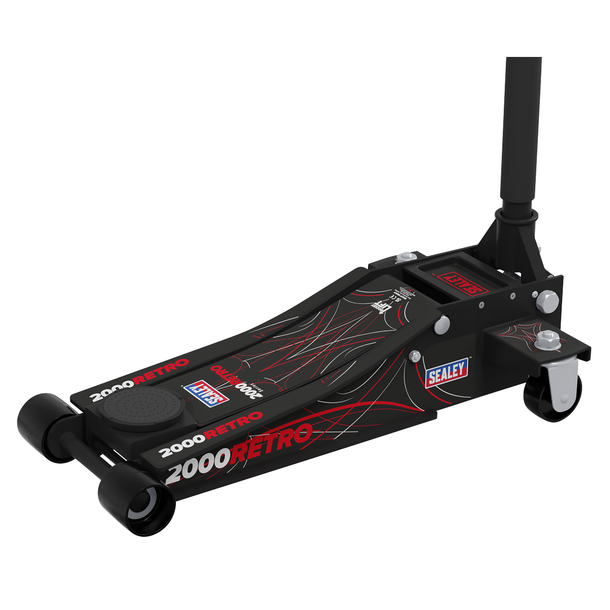 Low Profile Custom Trolley Jack with Rocket Lift, 2 Tonne, Black (2000CB)