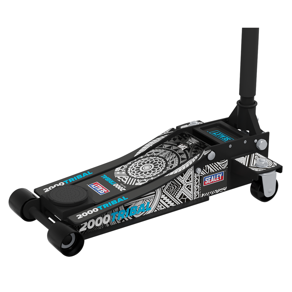 Low Profile Custom Trolley Jack with Rocket Lift, 2 Tonne, Black (2000CB)