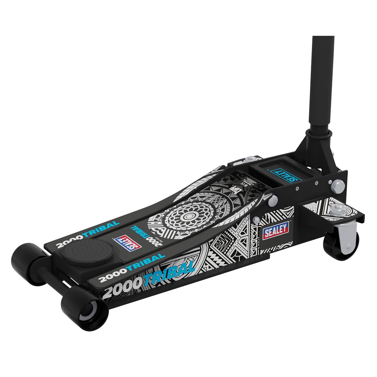 Low Profile Custom Trolley Jack with Rocket Lift, 2 Tonne, Black (2000CB)