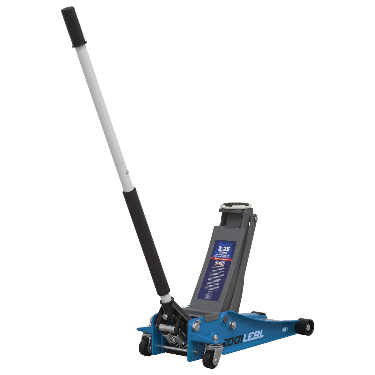 Low Profile Trolley Jack with Rocket Lift 2.25 Tonne - Blue
