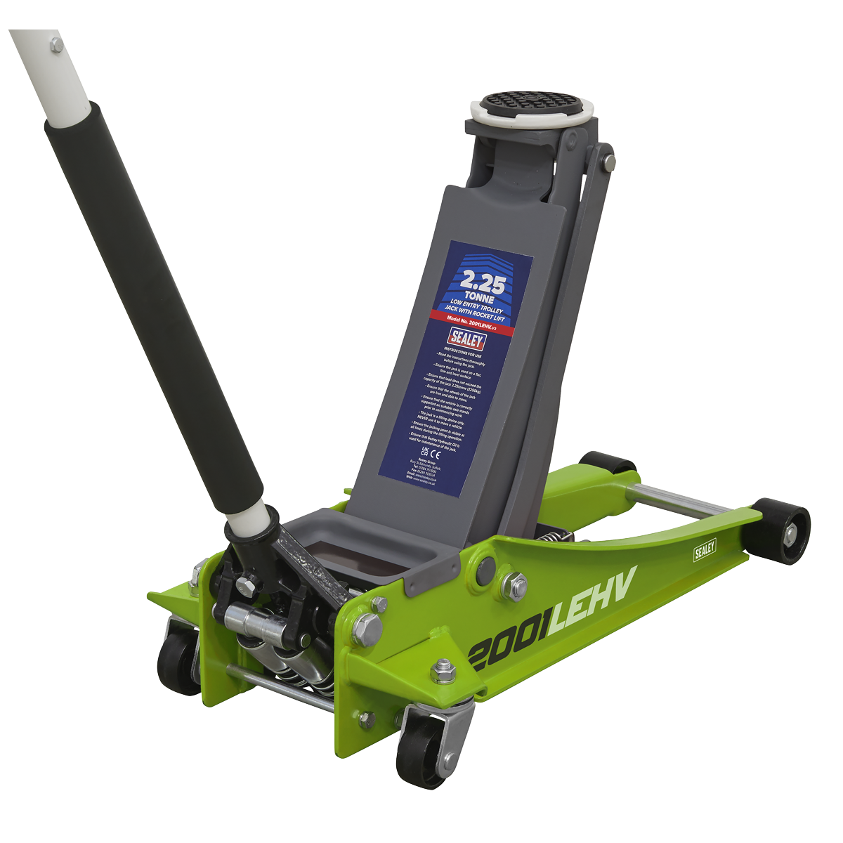 Low Profile Rocket Lift Trolley Jack 2.25 Tonne - Green