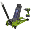 Trolley Jack & Cordless Impact Wrench Combo - Green