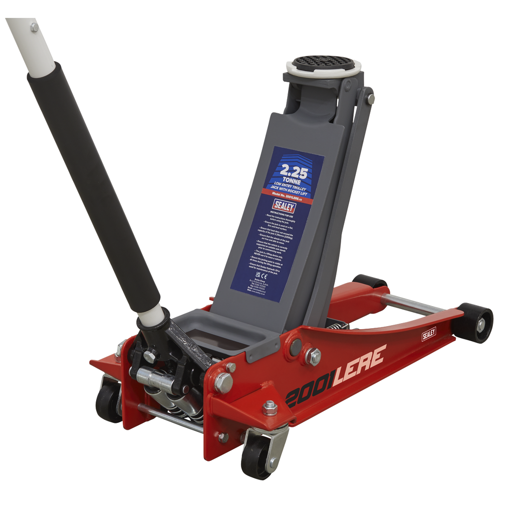 Low Profile Trolley Jack with Rocket Lift, 2.25 Tonne, Red (2001LERE)