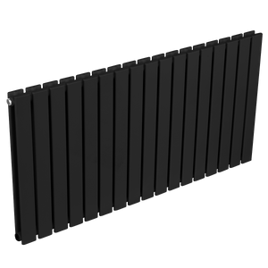 Baridi Horizontal Radiator Contemporary Double Flat Panel Design 600 x 1190mm – Black