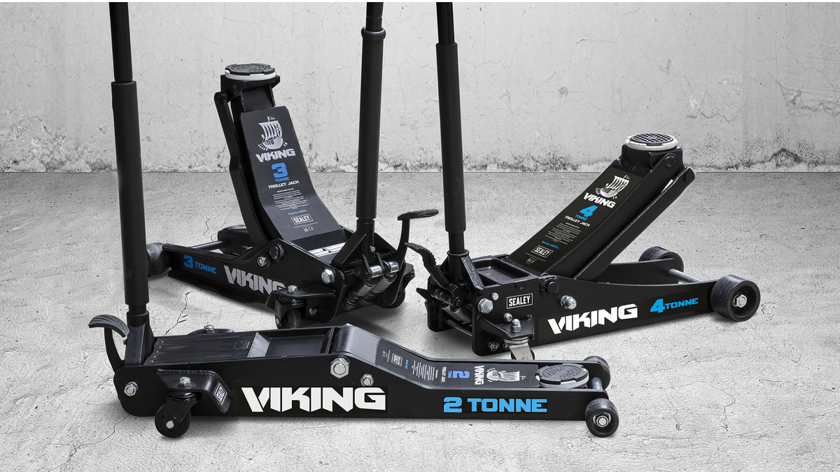 Sealey 2100TB 3100TB 4040TB Viking Low Profile Professional Trolley Jack with Rocket Lift, Black