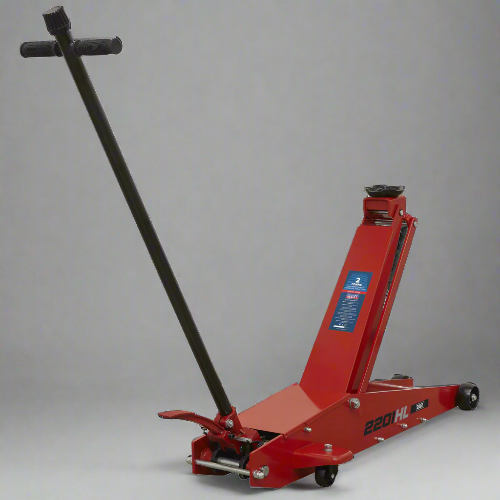 Sealey 2201HL Long Reach High Lift Commercial Trolley Jack, 2 Tonne Capacity, Red