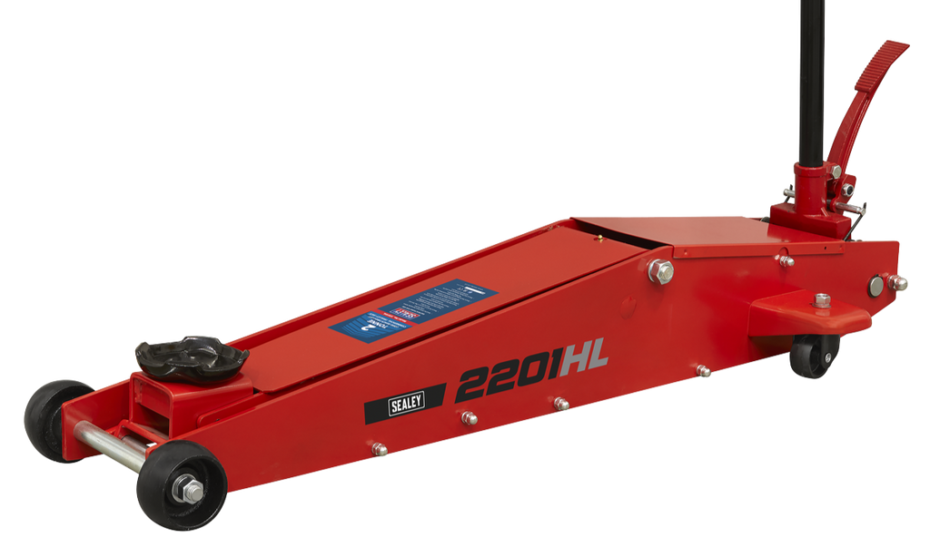 Sealey 2201HL Long Reach High Lift Commercial Trolley Jack, 2 Tonne Capacity, Red
