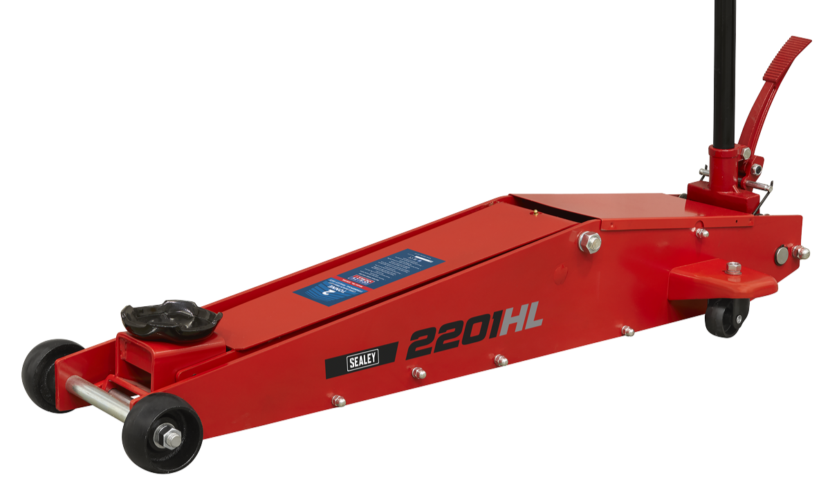 Sealey 2201HL Long Reach High Lift Commercial Trolley Jack, 2 Tonne Capacity, Red