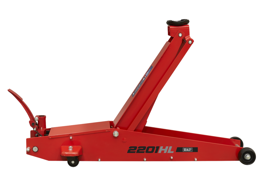 Sealey 2201HL Long Reach High Lift Commercial Trolley Jack, 2 Tonne Capacity, Red