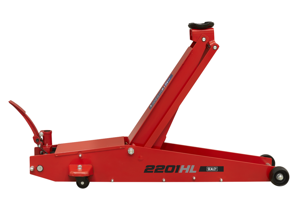 Sealey 2201HL Long Reach High Lift Commercial Trolley Jack, 2 Tonne Capacity, Red