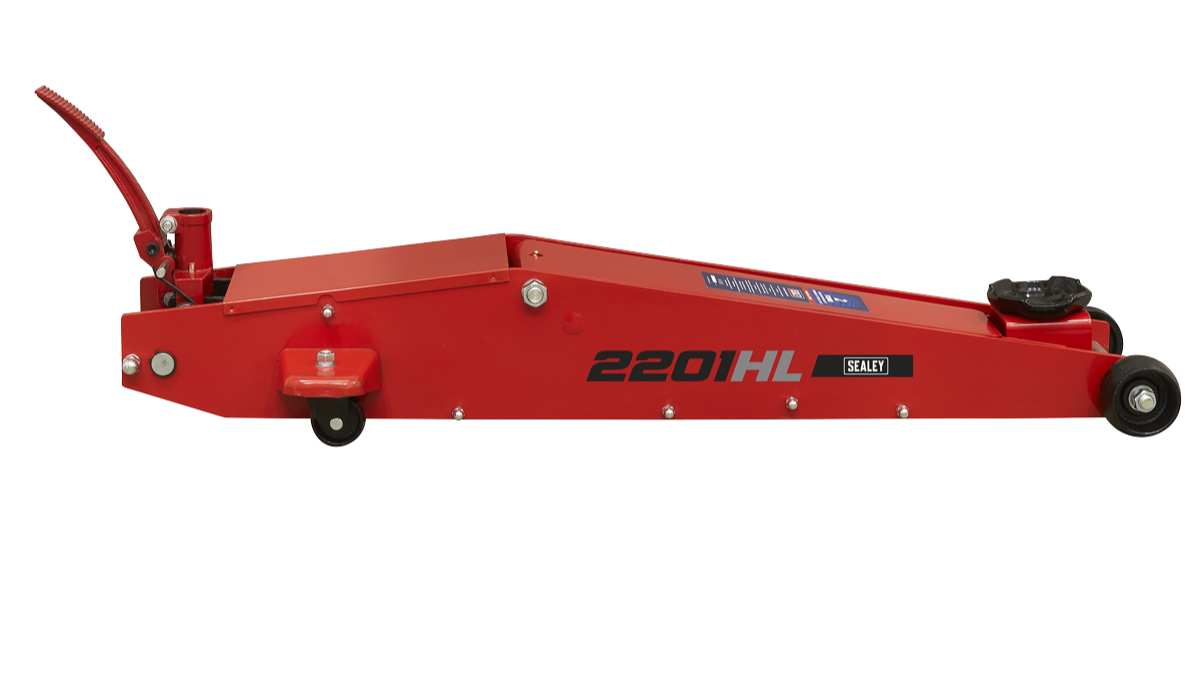 Sealey 2201HL Long Reach High Lift Commercial Trolley Jack, 2 Tonne Capacity, Red