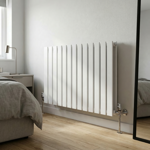 Baridi Horizontal Radiator Contemporary Double Flat Panel Design 600 x 910mm – White