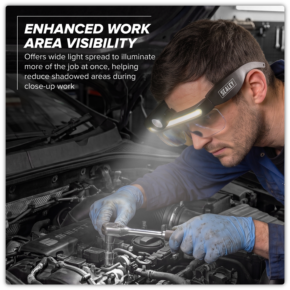 Rechargeable LED Head Torch 500lm with Removable Lens (HT112R)