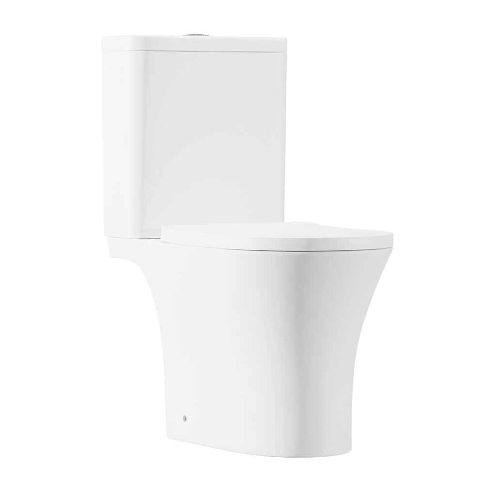 Baridi Close-Coupled Toilet with Soft Close Seat, Dual Flush Cistern & Rimless Flush – White