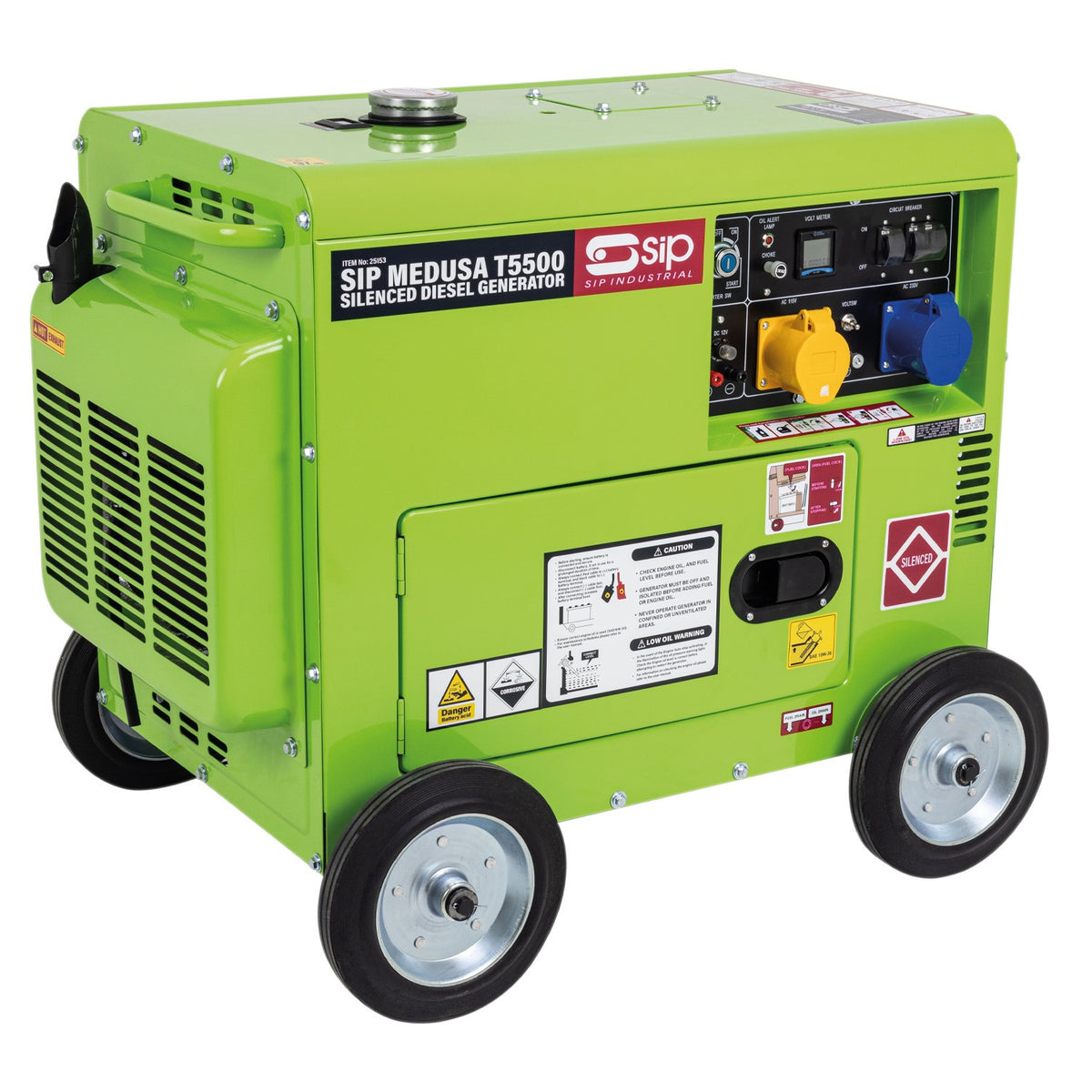 SIP MEDUSA T5500 Silenced Diesel Generator, 5500W (25153)