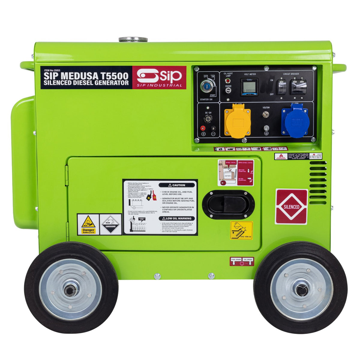 SIP MEDUSA T5500 Silenced Diesel Generator, 5500W (25153)