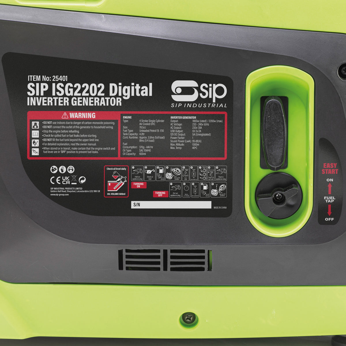SIP ISG2202 Digital Petrol Inverter Generator, 2000W (25401)