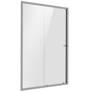 Sliding Shower Door 1000 x 1850mm, 6mm Tempered Glass, Reversible - Chrome