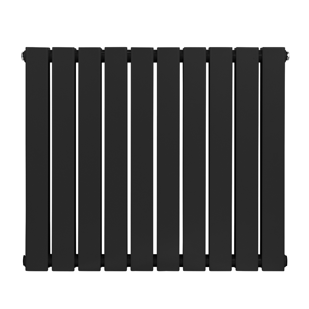 Baridi Horizontal Radiator Contemporary Double Flat Panel Design 600 x 700mm – Black