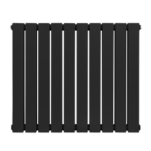 Baridi Horizontal Radiator Contemporary Double Flat Panel Design 600 x 700mm – Black