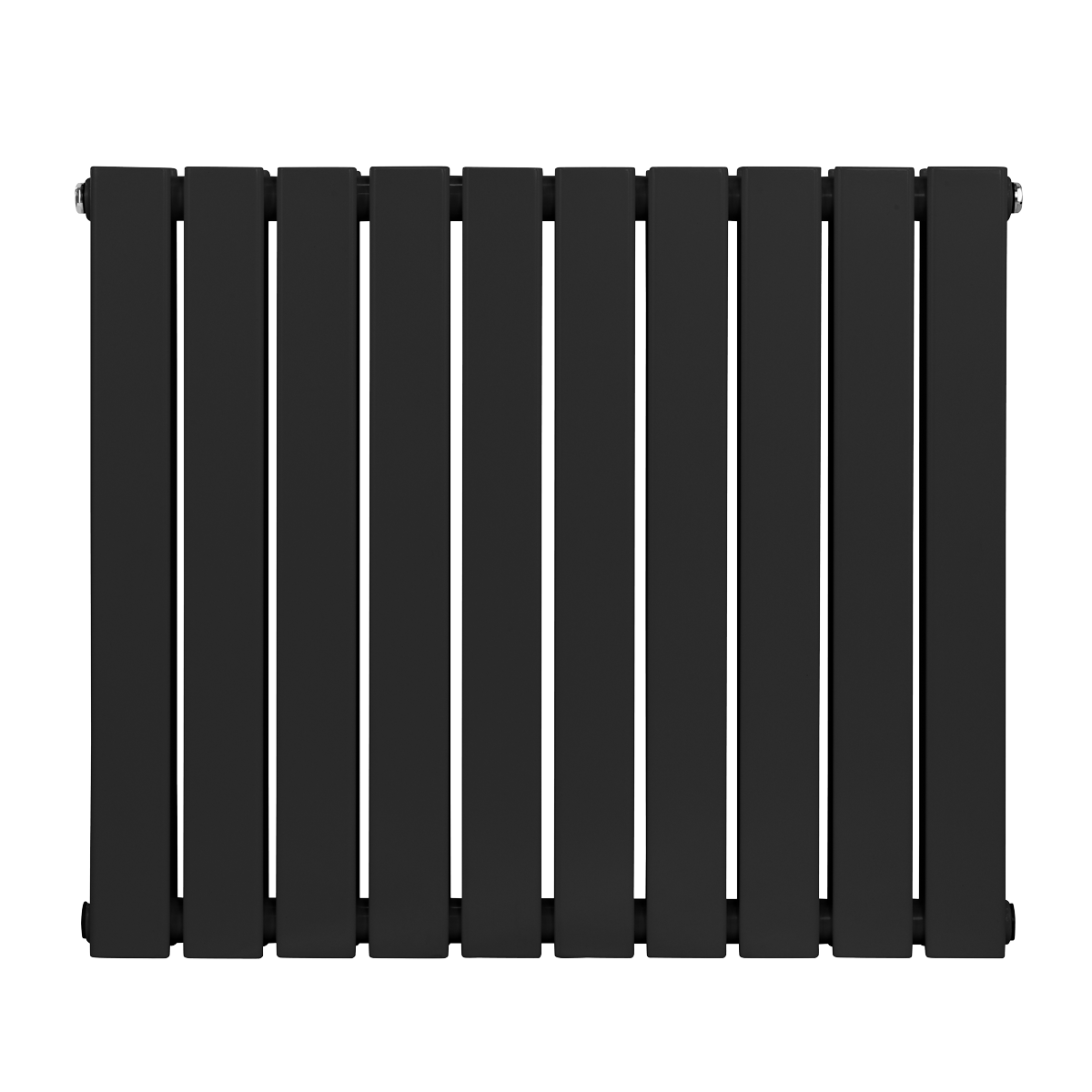 Baridi Horizontal Radiator Contemporary Double Flat Panel Design 600 x 700mm – Black