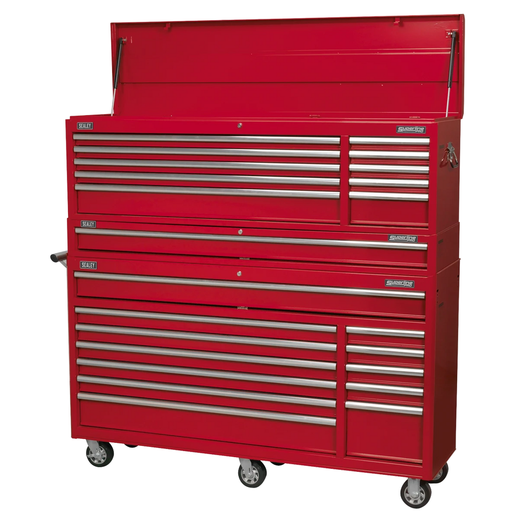 Topchest, Mid-Box Tool Chest & Rollcab Combination 23 Drawer with Ball-Bearing Slides - Red