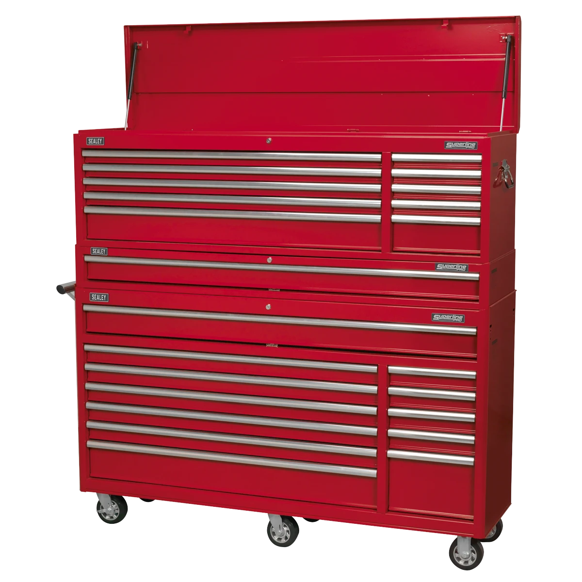 Topchest, Mid-Box Tool Chest & Rollcab Combination 23 Drawer with Ball-Bearing Slides - Red