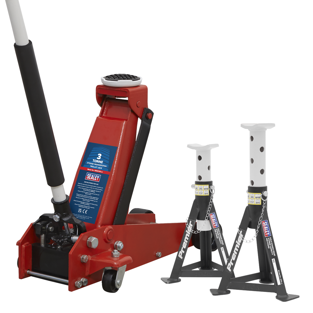 Standard Chassis Trolley Jack with Axle Stands, 3 Tonne (3000CXDCOMBO1)