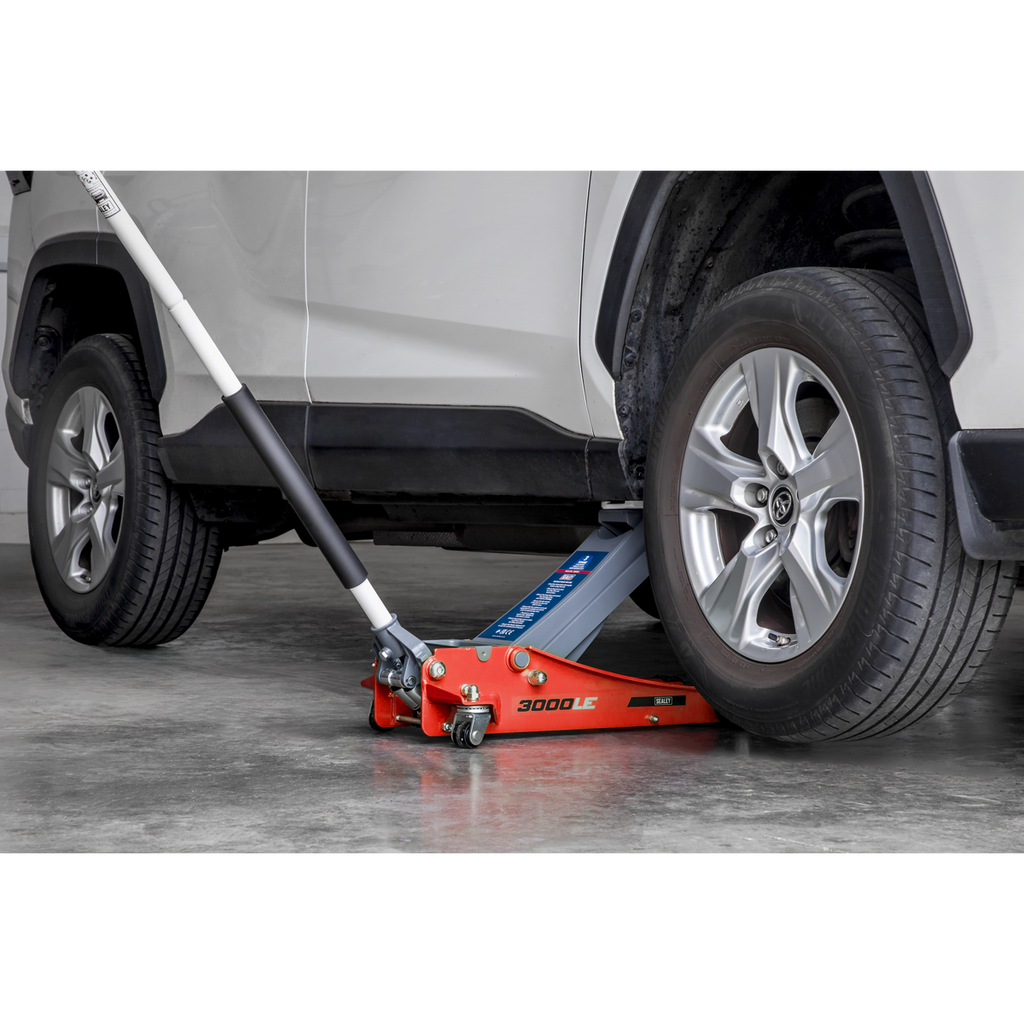 Low Profile Trolley Jack with Rocket Lift, 3 Tonne, Red (3000LE)