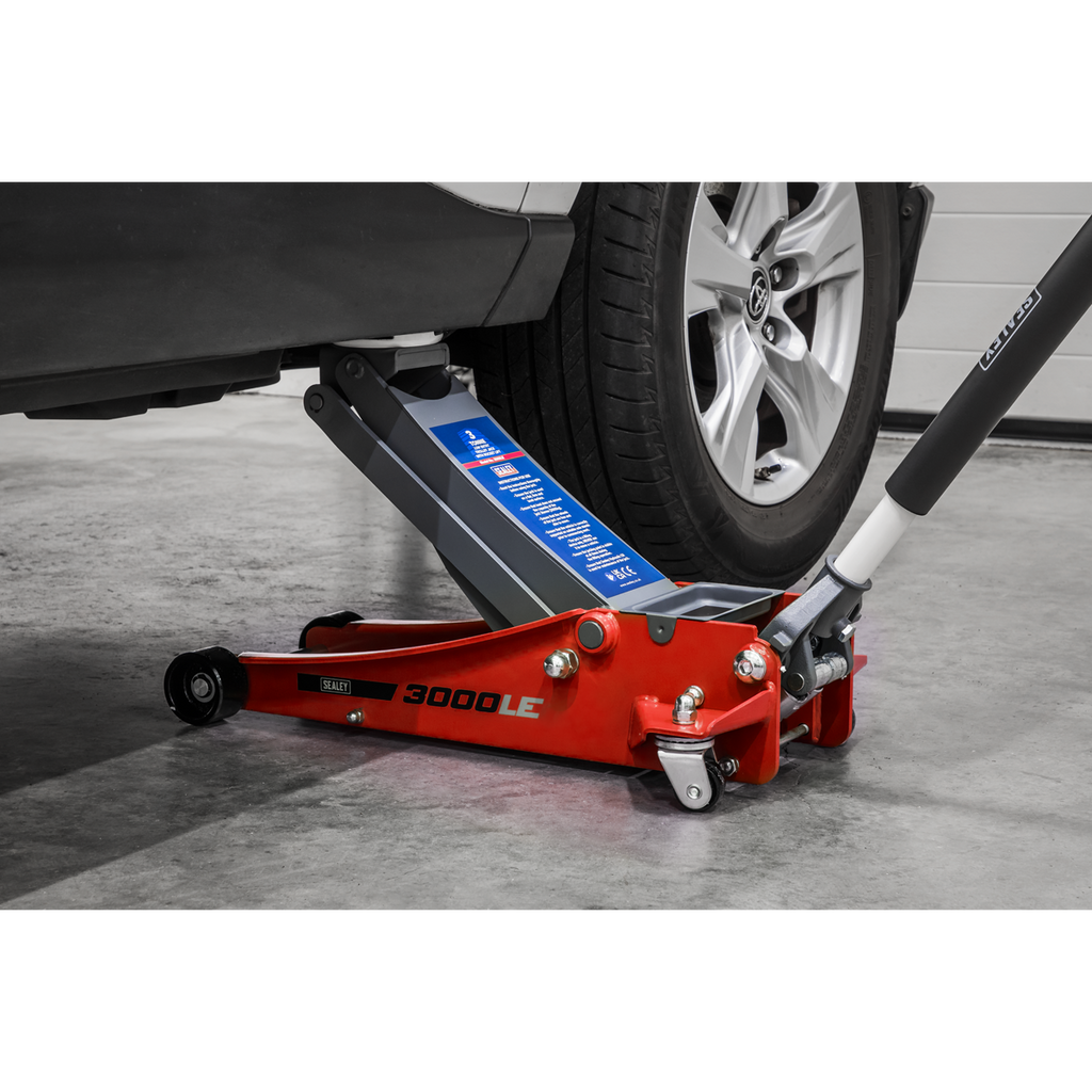 Low Profile Trolley Jack with Rocket Lift, 3 Tonne, Red (3000LE)