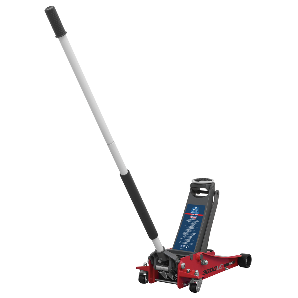Low Profile Trolley Jack with Rocket Lift, 3 Tonne, Red (3000LE)
