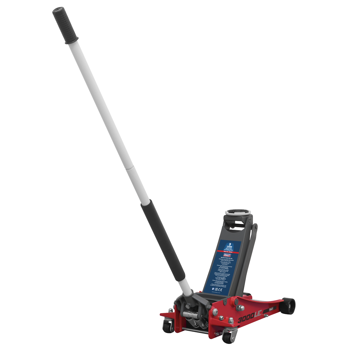 Low Profile Trolley Jack with Rocket Lift, 3 Tonne, Red (3000LE)