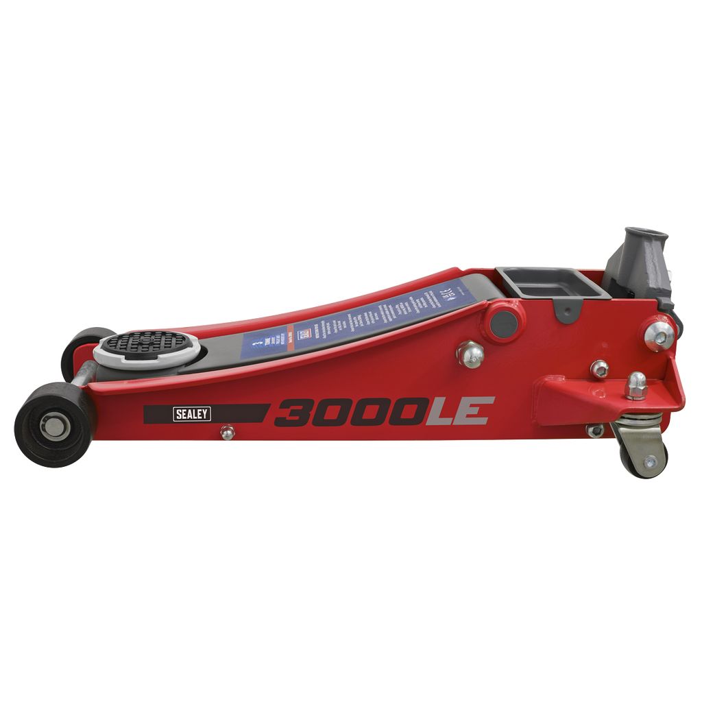 Low Profile Trolley Jack with Rocket Lift, 3 Tonne, Red (3000LE)
