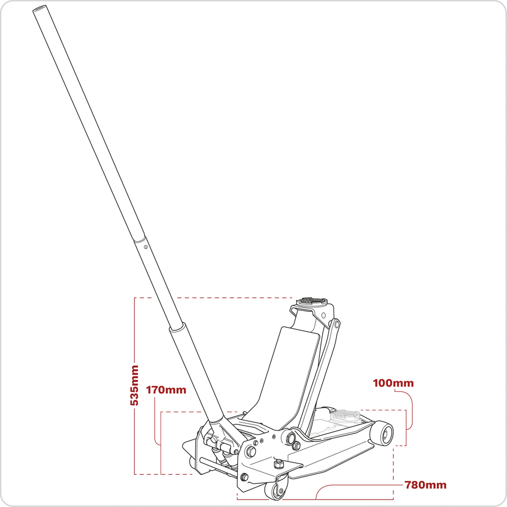 Low Profile Trolley Jack with Rocket Lift, 3 Tonne (3000SER)