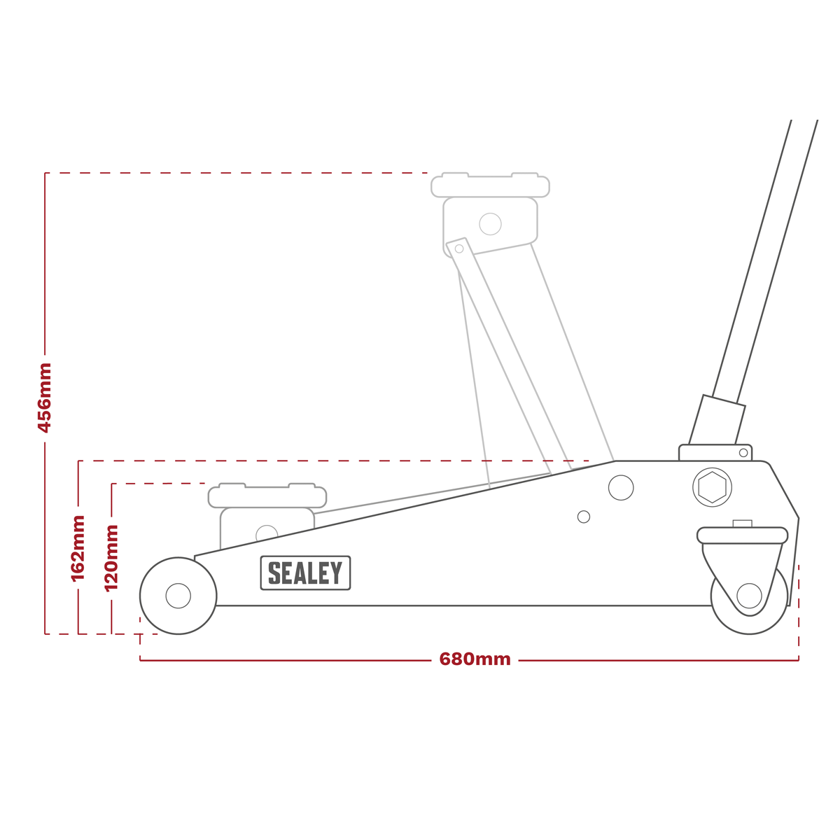 Trolley Jack with Super Rocket Lift & Axle Stands, 3 Tonne, Green (3015CXHV)