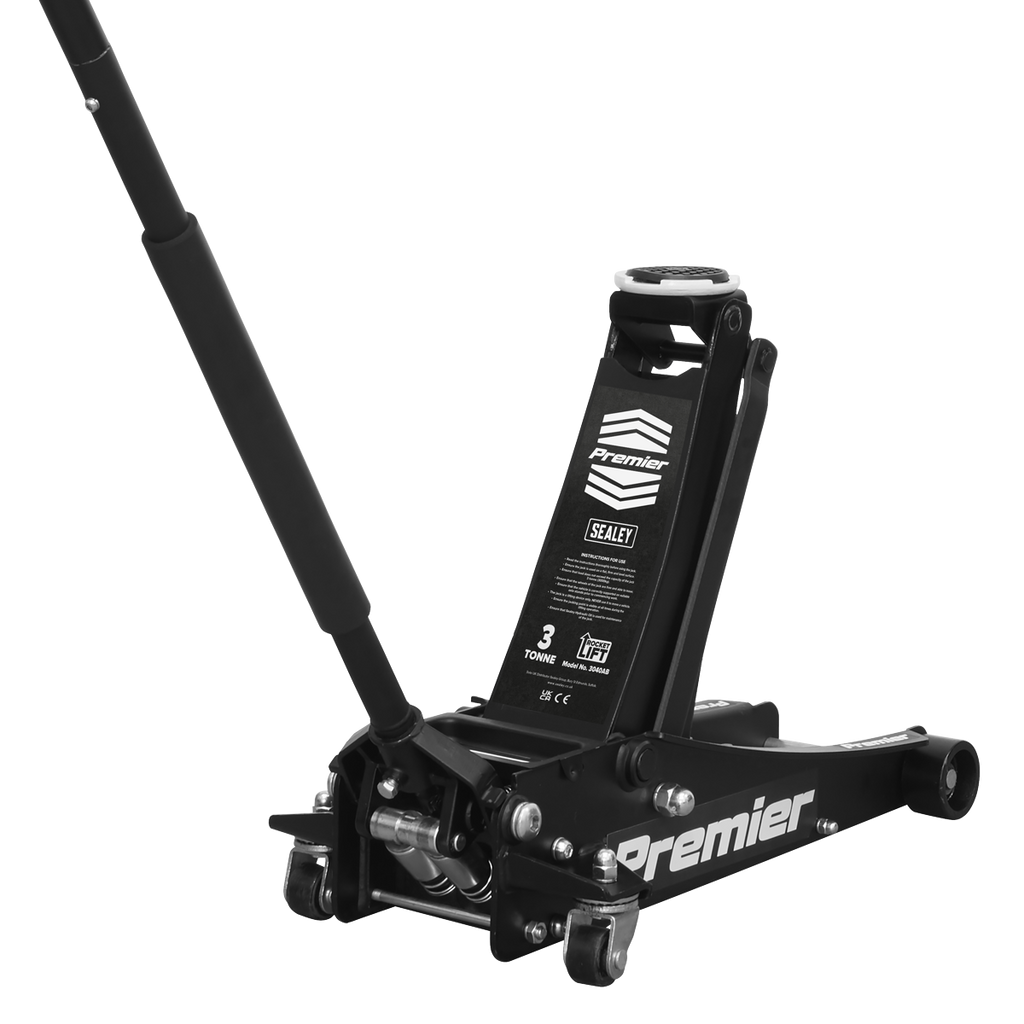 Premier Low Entry Trolley Jack & Axle Stands, 3 Tonne, Black (3040ABCOMBO)