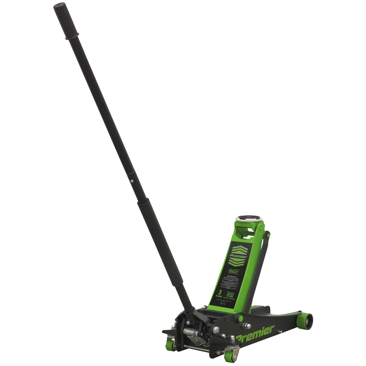 Premier Low Entry Trolley Jack & Axle Stands, 3 Tonne, Green (3040AGCOMBO)
