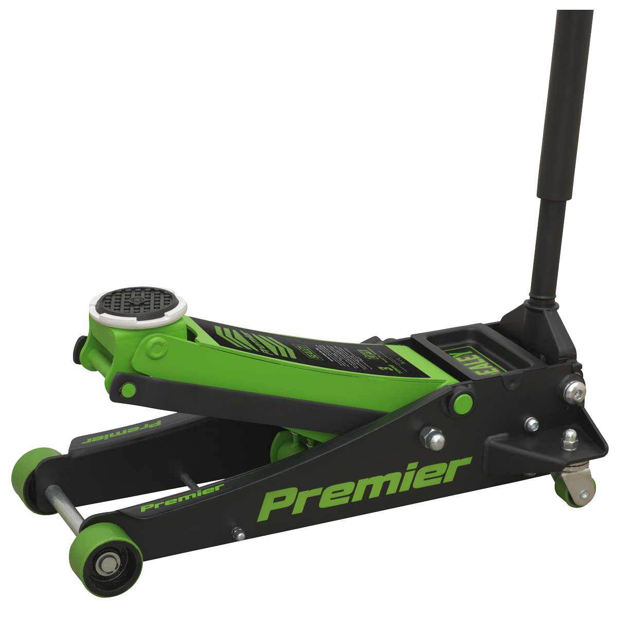 Premier Low Entry Trolley Jack & Axle Stands, 3 Tonne, Green (3040AGCOMBO)