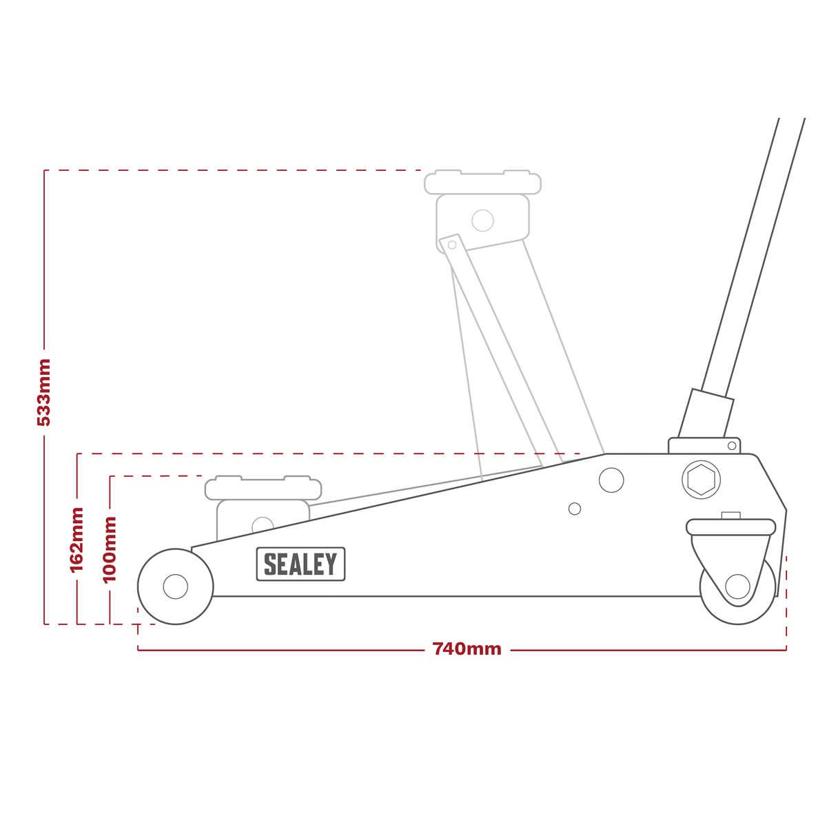 Premier Trolley Jack 3 Tonne & Axle Stands (Pair) 3 Tonne per Stand Combo
