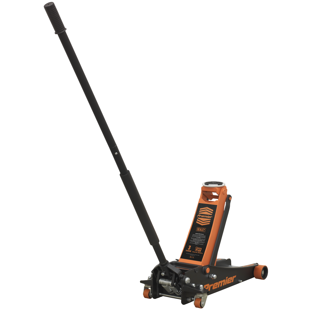 Premier Low Entry Trolley Jack with Rocket Lift, 3 Tonne, Orange (3040AO)